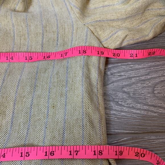 Zara rustic striped coat pinstripe belted blazer Bloggers favorite sz XS - Picture 8 of 11